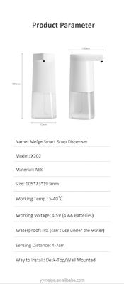 Hotel Meige X-202 2022 Negro 350 ml espuma de cocina Gel de niebla líquida IPX4 FCC CE Dispensador de jabón inteligente sin contacto infrarrojo